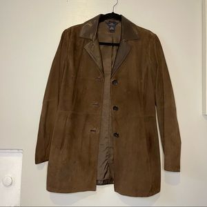 Brown leather suede jacket